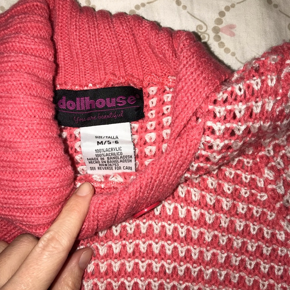 Dollhouse Size 5 - 6 Sweater Dress Cowl Neck - Picture 4 of 5